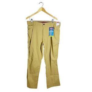 NWT Wrangler Straight Fit Outdoor Athletic Khaki Beige Pants sz 38x30